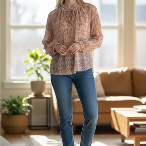 Elan Pink Snake Print Blouse